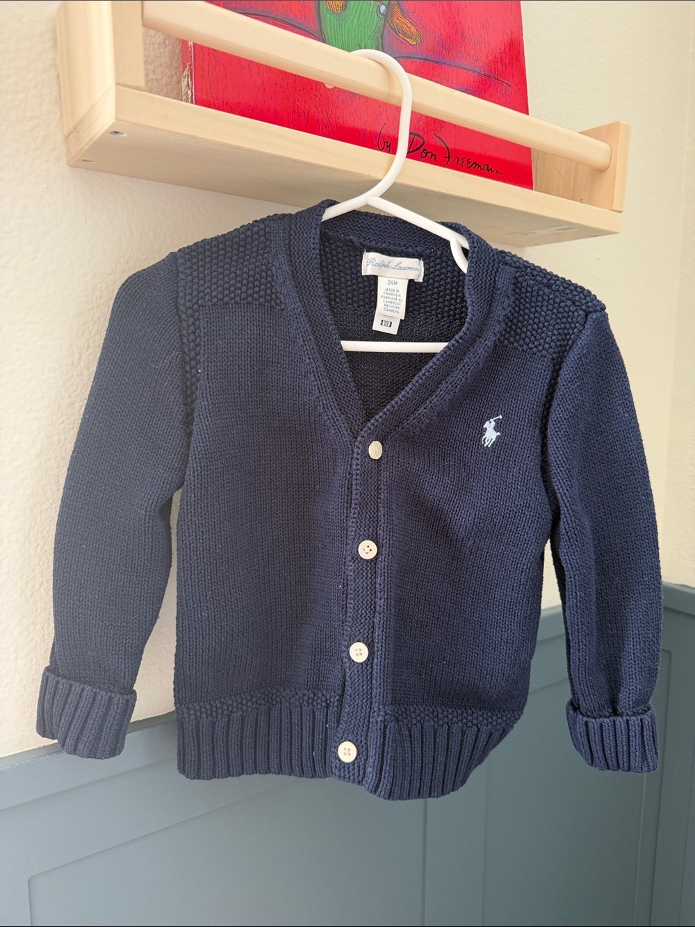Ralph Lauren Navy Knit Button-Front Cardigan - Kids